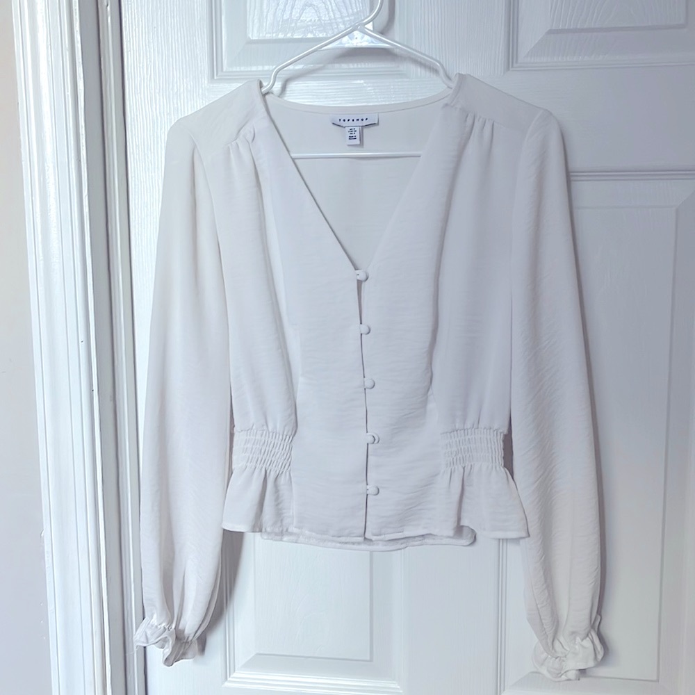 TOPSHOP White cropped blouse